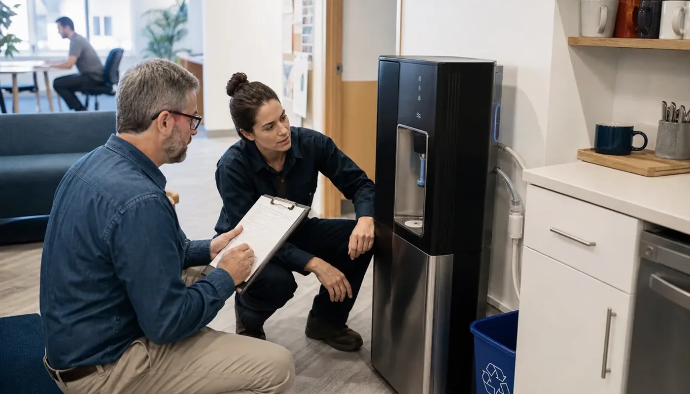 Facilities manager comparing office water service proposals