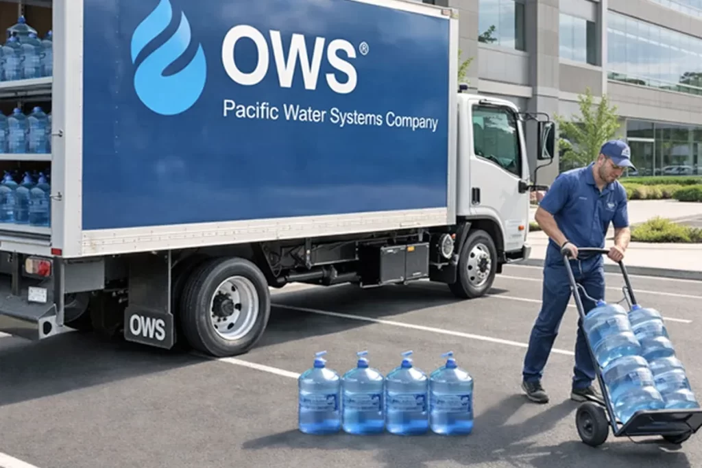 Bottleless water dispenser in a multi-tenant building amenity area